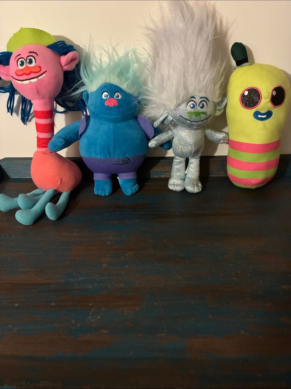Trolls Dreamworks 4 Plush Toy Set: Cooper Biggie Guy Diamond Mr. Dinkles